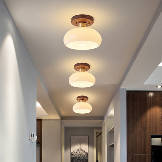 Ceiling lights in a modern hallway setting